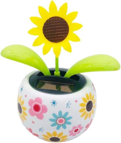 Cute Sunflower Solar Dancing Flowers, Solar Powered Dancing Swinging Flower, Swinging Solar Power Flip Flap Flower Decor Gift,Car Home Desk, Solar Power Kits