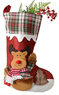 Illkjasfc Weihnachtsstrumpf 19 Große Socken Santa Snowman Rentier Geschenk Süßigkeit Tasche Für Kaminbaum Hängel Weihnachtsfeier Dekorationen