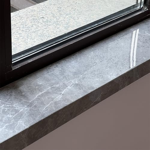 XUCAJING Protector de Alféizar de Ventana de Pvc, Estilo Mármol Gris, Ideal para Remodelar el Alféizar de la Ventana de la Sala de Estar O el Balcón (100 X 20 Cm/39,4 X 7,9 Pulgadas)/60*25Cm/23.6*9.8I