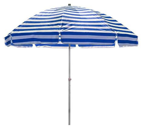 Générique Parasol de Plage À Rayures, Protection UV Hauteur Réglable Parasol de Terrasse pour Jardin, Plage, Piscine et Arrière-Cour(220cm/7ft)
