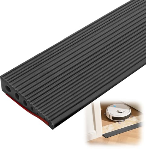 Rampa per soglia, 100 x 10 x 2,5 cm, superficie antiscivolo, rampa di carico in gomma, per sedia a rotelle, passeggini, deambulatori o scooter (nero, 2,5)