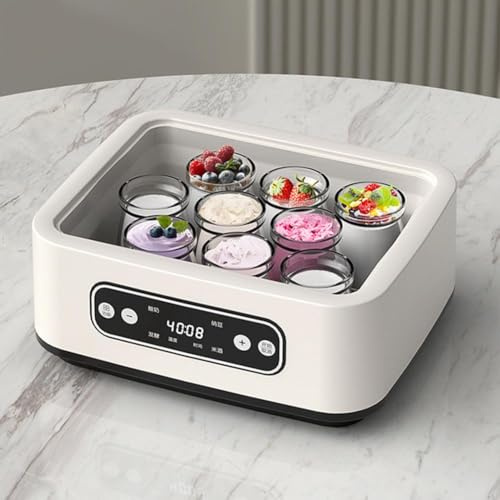 Yogurt Maker with Temperature Control & 48 Hour Timer, Low Noise Fermentation Machine Stainless Steel, Intelligent Digital Yogurt Maker Machine, LCD Display, for Greek Yogurt, Natto and Rice Wine