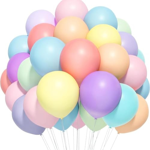 50 Stück Luftballons Pastell,10 Zoll Makronen Ballons,Bunte Luftballon Girlande,Regenbogen Luftballons Geburtstag Hochzeit Party Deko Abschluss Gedenktag Frauen Boho