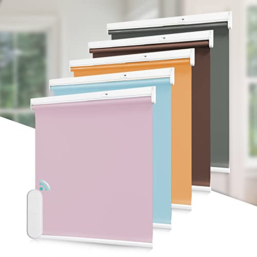 Grandekor Store Occultant Enrouleur Électrique avec Télécommande Isolant Thermique Personnalisable Largeur 45-120cm, Hauteur 50-200cm (avec/sans Perçage) pour Fenêtre Maison/Chambre