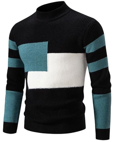 Genérico Jersey Hombre Cuello Cisne, Jersey Hombre Invierno, Cuello De Tortuga Corte Ajustado Manga Larga Jersey De Punto Fino Monocolor Informal Suéter Otoño Suéter De Punto De Casual