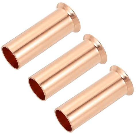 PATIKIL 7/8 (22mm) OD Copper Flare Tube Fittings, 3 Pcs Straight Copper Coupling Welding Joint Pipe Fitting for HVAC Refrigeration Plumbing