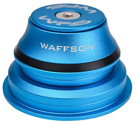 WFS HY875 Kit de direction conique semi-intégré pour tubes de tête conique en alliage d'aluminium CNC, sans filetage, roulements scellés pour VTT, vélo de ville, vélo de route, VTT et BMX Bleu