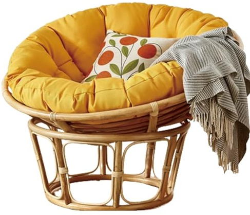 Yellow Egg Chair Cushion - 170x170cm Hanging Chair Pad Outdoor Swing Seat Mat Comfortable Patio Cushion for Swing Chairs Stuhlmatte (Cushion Only)