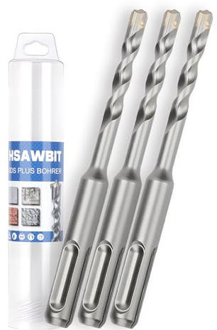 3 pezzi Punta per trapano SDS Plus da 6x110mm, con 4 taglienti, Trapano professionale per calcestruzzo, muratura, pietra, mattoni - Ideale per calcestruzzo armato e martello perforatore