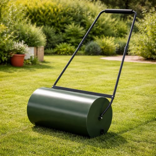 HAGO 24 | Rodillo de jardín | Rodillo de césped | Rodillo manual | 60 cm | Acero | 50L