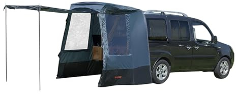 Campout Auto Heckzelt – Heckklappenzelt Camping – 3000 mm Wasserdicht – Zusätzlicher Wohnraum – inkl. Vordachstangen – Anbauhöhe 175–190 cm