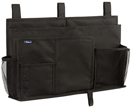Surblue Bedside Caddy Hängebett Organizer Aufbewahrungstasche Tasche für Etagen-und Krankenhausbetten, College Wohnheim Zimmer Babybettgitter,Camp (8 Taschen),Schwarz