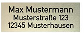 Plakette Schild für Drohne (DJI) nach neuer LuftVO, Drohnenschild, Kennzeichnung aus eloxiertem Aluminium, selbstklebend 3M, 1-2g, feuerfest (Spark, Mavic, Phantom, ...) (30x12 silber/schwarz)