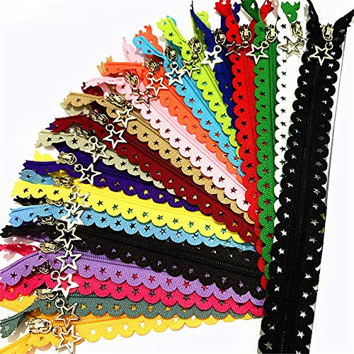 WKXFJJWZC - Cerniere su nastro in nylon, a forma di stella, per fai da te, cucito, sartoria, sacchi a pelo, 30,5 cm