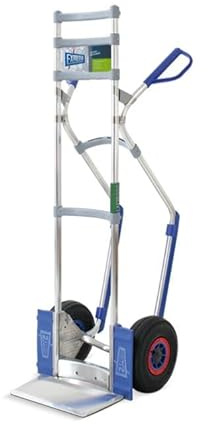 Vollmontierte EXPRESSO Alu Profi- Sackkarre für Waschmaschinen AE201621 / 250kg / Luftreifen, schwarz/Schaufel L 18 x B 34 cm