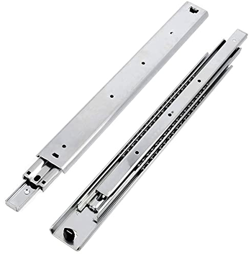 GTV H53 Schubladenschienen Vollauszüge Schubladenauszüge - 53.9 x 350 mm - 2 mm Starken Verzinkt Stahl - Rollenauszug Teleskopschiene Kugelführung - Schienensystem Belastbar bis 100 Kg 1 Set = 2 Stück