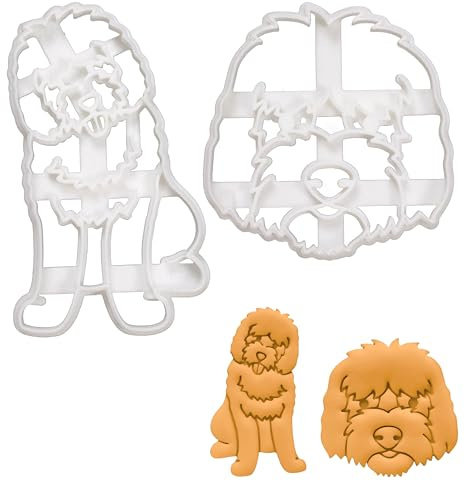 2er Set Goldendoodle Ausstechformen (Formen: Körper & Gesicht), 2 Teile, Bakerlogy