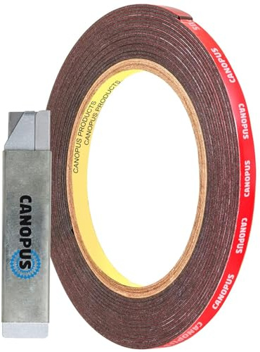 CANOPUS Profi Doppelseitiges Klebeband Extra Stark 6,35mm x 4,5m für LED Streifen, Wohnkultur, Auto, Montageklebeband, Schwarz