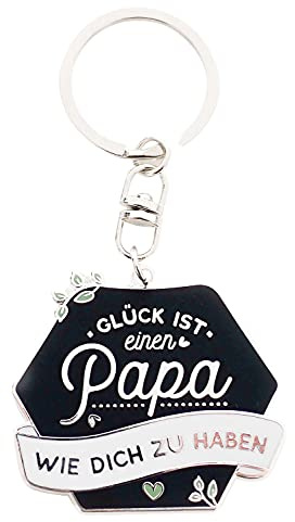 Manahia Schlüsselanhänger Papa - Glück ist einen Papa wie dich zu haben - Anhänger - Vatertag - Schwangerschaftsankündigung Papa - Geschenk Papa - zukünftiger Vater