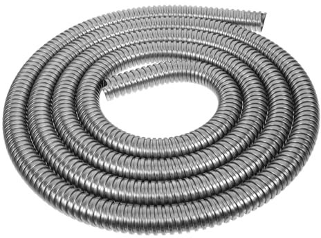 BESPORTBLE Stainless Steel Wire Cable Protector Metal Threaded Hose 304 Black Cable Sleeve Wire Hider Home Office