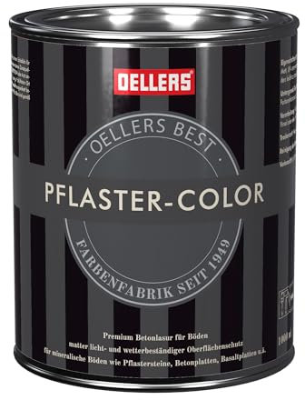 OELLERS Pflaster Color, 1 Liter, RAL 7015 Schiefergrau, Lasur für Pflastersteine, Beton und Putze, Betonfarbe, schützt Oberflächenstruktur