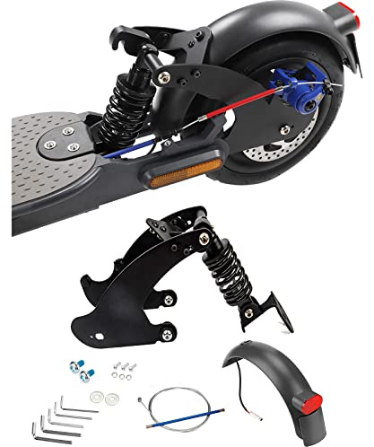 Fututech Kit Amortisseur Suspension Arrière pour Mi 3 Xiaomi Fourche Feu de Freinage Conduite de Frein Garde-Boue Accessoire Scooter Electrique Pièce Modifiée Détaché Trottinette (Noir)
