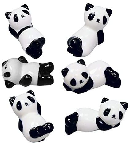 Happyyami Porte Couteaux De Table Céramique Dessin Panda Reste: 6Pcs D?ner Stand Stand Couteau Couteau Couteau Porte- Coussinet Titulaire Vaisselle Ornement de Table pour Restaurant