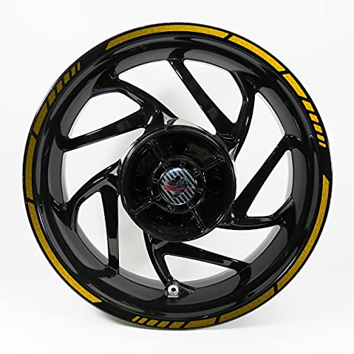 Pegatina para borde de llanta de coche, moto, oro metálico, 9 mm, estilo GP, 17 pulgadas, X700512VA
