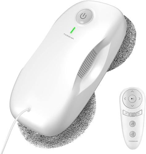 Tosima W2 Roboter Fensterreiniger, automatische Fensterreiniger 3800 PA, mit Fernbedienung, intelligenter Navigation und intelligenter Kantenerkennung, geeignet für Außen- und Innenräume