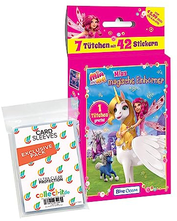 collect-it.de MY HOME OF CARDS + TOYS Exklusive Aufbewahrungshüllen im Bundle mit Mia and Me - Serie 8 - Mias Magische Einhörner - Sammelsticker - 1 Blister