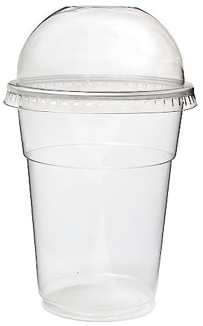 GoCoPack Smoothie Cups: Pack of 50-16oz (450ml) Clear Smoothie - Milkshake Cups with Domed Lids