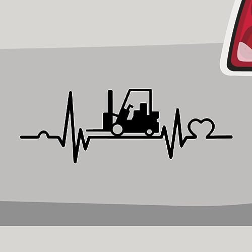 Herzschlag Gabelstapler Aufkleber Flurförderzeug Sticker Auto Bike Decal Vinyl Aufkleber Größe: 120x42cm (XXXL) | Farbe: 54-türkis | flurförderzeug Sticker Kleber Deko Tuning Auto-Folie