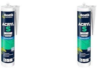 BOSTIK - 310.11418 - Mastic Acryl S Maconnerie/Peinture - 310 ml - Blanc (Lot de 2)