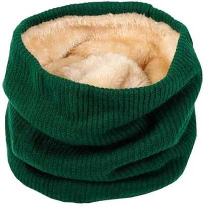 Winter-Strickschal FüR MäNner Unisex Winterschal Damen Wandern Radfahren Schal Stricken Halswärmer Grob Weich Dick Kreis Loop Schals Halswärmer Schal Herren (Color : Green)