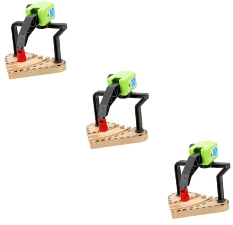 BESTonZON 3St Schienenkranzubehör Spielzeug kran für Kinder holzkran Spielzeug Kinderauto Spielzeug Kranmodell selber Bauen Spielset aus Holz Spielzeuge Kranspielzeug für Kinder kompatibel