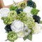Serwalin Fleurs artificielles en soie pour gâteaux, fleurs blanches et vertes pour bouquets de mariage, centres de table, fête prénatale, décoration d'intérieur