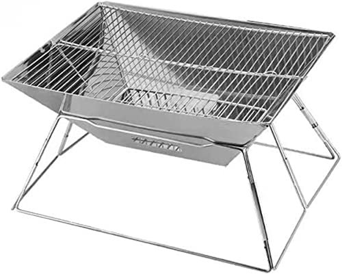 MYVVKIA Parrilla de Barbacoa Parrilla de Gas al Aire Libre Parrilla de Barbacoa portátil Plegable de Acero Inoxidable Brochetas Parrilla de carbón al Aire Libre Camping Carbón d
