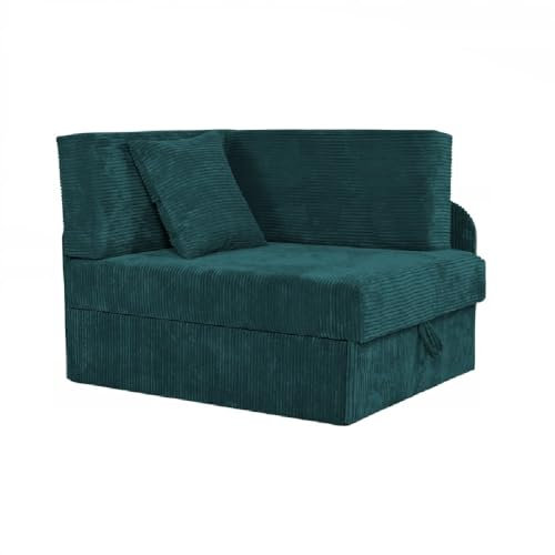 Family Meble Kindersofa, Modell Boni, Eck mit Schlaffunktion, Freistehendes, Klappbares für Kinder, 3 Schlaflängen, Strapazierfähiges Material, Schmutzabweisend, Dunkelgrün