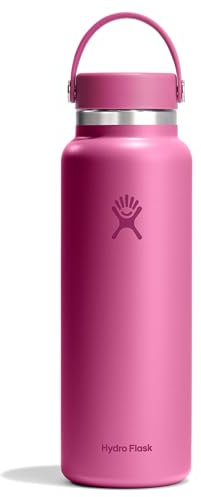 HYDRO FLASK - Wide Mouth Water Bottle 1180 ml (40 oz) - Vacuum Insulated Stainless Steel Water Bottle with Leak Proof Flex Cap - Reef, Pink