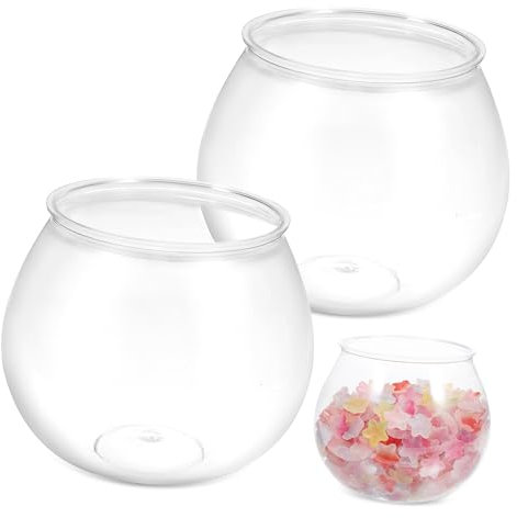 TINEASUR 2stücke Transparente Runde Fischschalen Kleiner Aquarium Für Tischdekoration Vasen Für Pflanzen Und Aquarien Für Wohnzimmer Und Büro