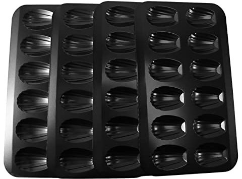 Wzxksoac Olla de Madeleine Antiadherente, Molde para Hornear 12 con CáScara Bandeja para Hornear Pasteles Bandeja para Hornear Antiadherente de Chocolate, Utilizada para Hornear en Negro