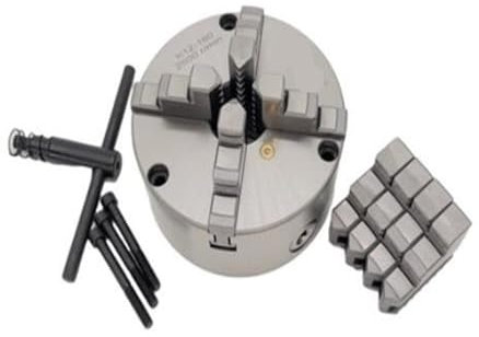 DAISHUJIE Drehfutter Drehfutter, 200 mm, Frontmontage, Spannfutter, 4-Backen, selbstzentrierend, Metall-Drehfutter, Rollfutter K12-200 for Tischdrehmaschinen(K12-200 Front Mount)