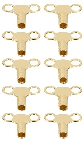 Event Decor Shop Solid Brass 5mm Universal Radiator Bleed Key - 10 Pack | Heavy-Duty Valve Key for Air Venting and Bleeding UK Radiators, Ideal Plumbing Tool for Central Heating Systems