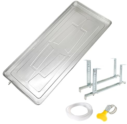 Bac Condensat Clim, Bac Condensat Pompe a Chaleur pour Climatiseur avec Supports en Acier Inoxydable pour Climatiseurs de Fenêtre et Climatiseurs Split à Pompe à Chaleur(100x47.5cm/33x18.7in)
