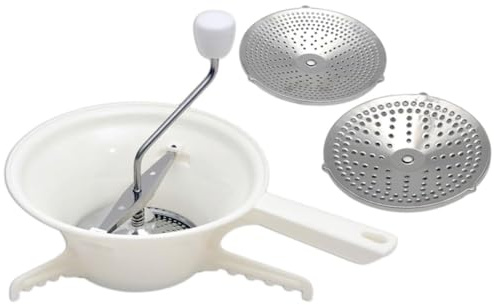 Sirxlevcy Passiermühle für Gemüseschneider mit 3 Auswechselbaren Scheiben Passiermühle Handschneider Fräsen für Tomatensauce Kartoffeln