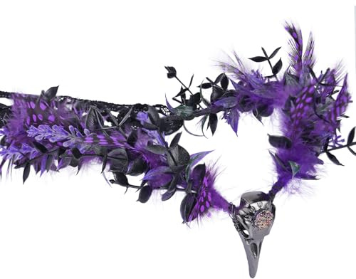 MOSTORY Hexe Elfenkrone für Karneval Damen, Rabenkrone Kopfschmuck für Renaissance Cosplay
