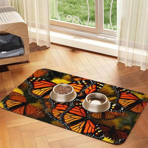 Monarch Hundefuttermatten für Böden, 30,5 x 45,7 cm, rutschfest, super saugfähig, Geschirrspüler-Hundematte für Futter und Wasser, niedlich, Gummi, schnell trocknend, Haustier-Futtermatte für Hunde