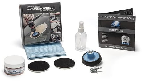 GLASS POLISH Kit de polissage de pare-brise 75 mm pour la restauration des vitres de voiture, élimine les dommages causés par les balais d'essuie-glace, les rayures fines, le brouillard et les taches