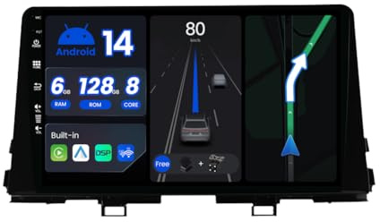 BXLIYER - [6G+128G, Octa-Core] - Android 14 Autoradio Per KIA Morning Picanto (2017-2020) Radio GPS Navigation - CarPlay Android Auto - Camera & MIC - DAB Volante 360-CAM WiFi - IPS 9 Pollice 2 Din