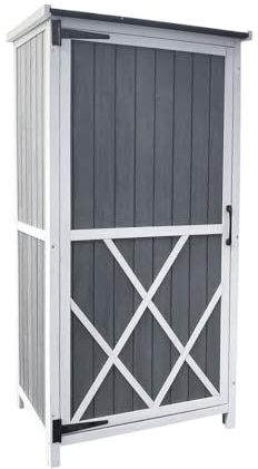 Home Deluxe Gartenschrank YANA – Größe L | Wetterfester Holzschrank für Garten & Terrasse